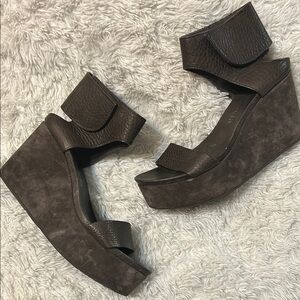 Pedro Garcia Women's Brown Wedge Sandals